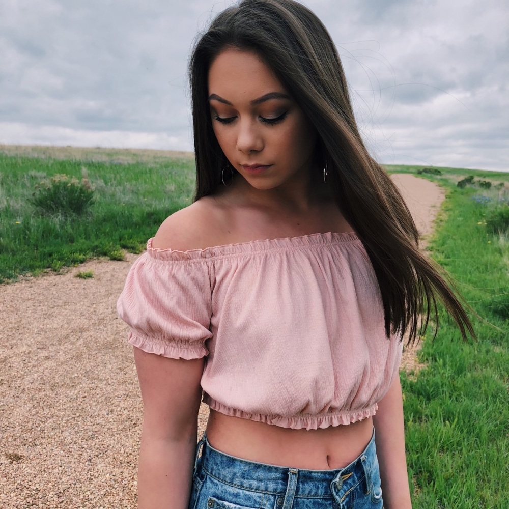 Pink off the shoulder top